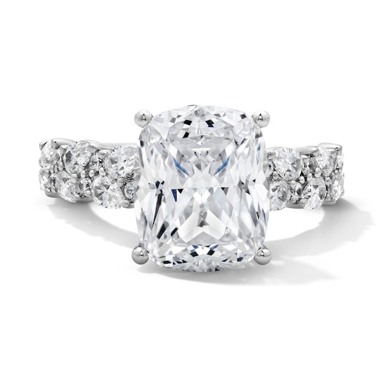 4 4/5 CT. T.w. Elongated Cushion-Cut Lab-Grown Diamond Hidden Frame Engagement Ring in 14K White Gold (F/Vs2)
