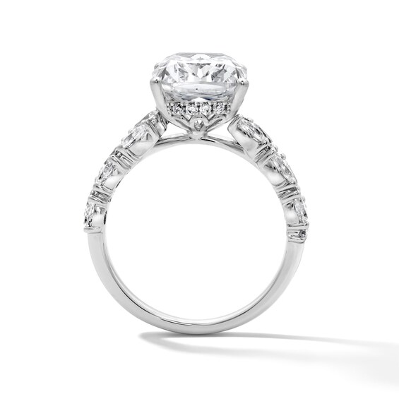 4 4/5 CT. T.w. Elongated Cushion-Cut Lab-Grown Diamond Hidden Frame Engagement Ring in 14K White Gold (F/Vs2)