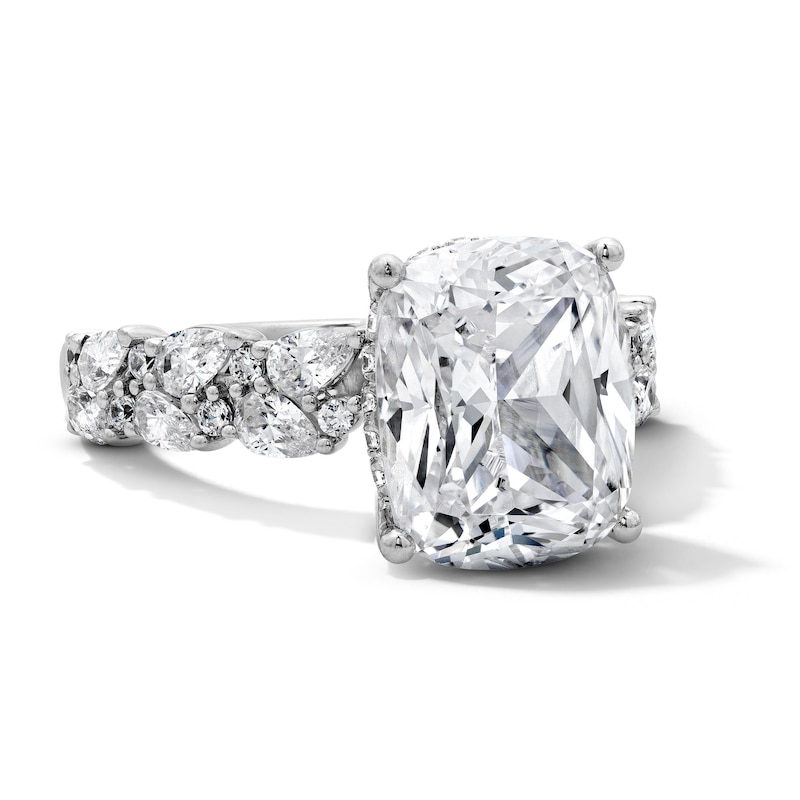 Main Image 4 of 4 4/5 CT. T.W. Elongated Cushion-Cut Lab-Grown Diamond Hidden Frame Engagement Ring in 14K White Gold (F/VS2)