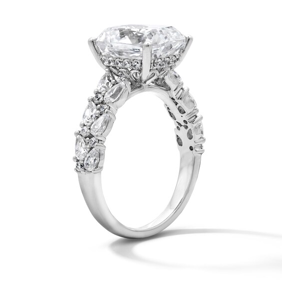 4 4/5 CT. T.w. Elongated Cushion-Cut Lab-Grown Diamond Hidden Frame Engagement Ring in 14K White Gold (F/Vs2)