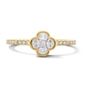Thumbnail Image 1 of 3/8 CT. T.W. Princess-Cut and Oval Lab-Grown Diamond Clover Ring in 10K Gold (F/VS2)
