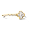 Thumbnail Image 2 of 3/8 CT. T.W. Princess-Cut and Oval Lab-Grown Diamond Clover Ring in 10K Gold (F/VS2)