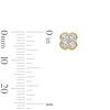 Thumbnail Image 2 of 1/2 CT. T.W. Princess-Cut and Oval Lab-Grown Diamond Clover Stud Earrings in 10K Gold (F/VS2)