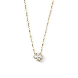 1/2 CT. T.W. Princess-Cut and Oval Lab-Grown Diamond Clover Necklace in 10K Gold (F/VS2) - 18"