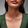 Thumbnail Image 2 of 1/2 CT. T.W. Princess-Cut and Oval Lab-Grown Diamond Clover Necklace in 10K Gold (F/VS2) - 18"