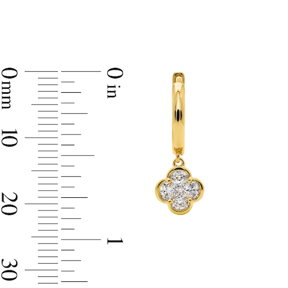 1/2 CT. T.w. Princess-Cut & Oval Lab-Grown Diamond Clover Drop Earrings in 10K Gold (F/Vs2)