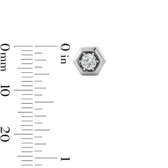 1/4 CT. T.w. Lab-Grown Diamond Solitaire Hexagon Stud Earrings in Sterling Silver (F/Vs2)