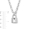 Thumbnail Image 3 of Black Diamond Accent Lock Pendant in Sterling Silver - 22.5"