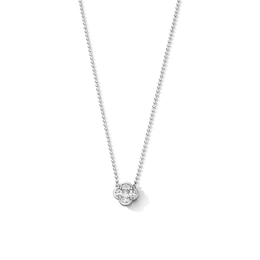 1/4 CT. T.W. Princess-Cut and Oval Lab-Grown Diamond Clover Necklace in Sterling Silver (F/VS2) - 18"
