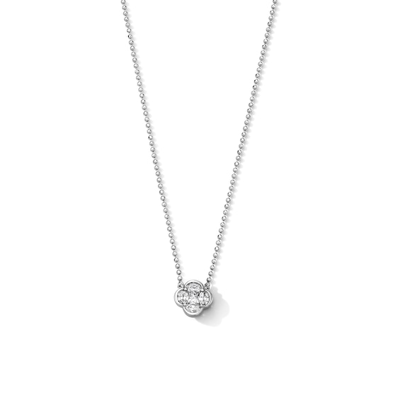 1/4 CT. T.w. Princess-Cut and Oval Lab-Grown Diamond Clover Necklace in Sterling Silver (F/Vs2) - 18"