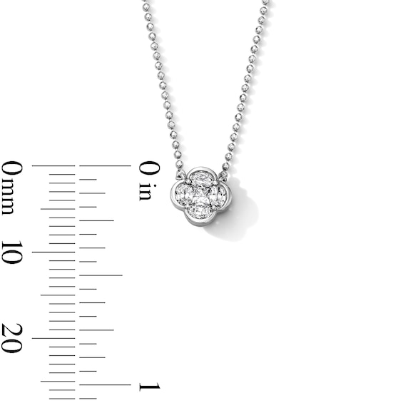 1/4 CT. T.w. Princess-Cut and Oval Lab-Grown Diamond Clover Necklace in Sterling Silver (F/Vs2) - 18"