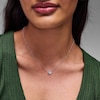 Thumbnail Image 2 of 1/2 CT. T.W. Princess-Cut and Oval Lab-Grown Diamond Clover Necklace in Sterling Silver (F/VS2) - 18"