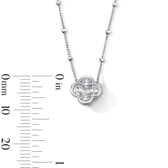 1/2 CT. T.w. Princess-Cut and Oval Lab-Grown Diamond Clover Necklace in Sterling Silver (F/Vs2) - 18"