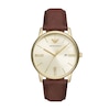 Thumbnail Image 1 of Men's Emporio Armani Gold-Tone IP Watch with Cream Dial and Brown Leather Strap (Model: AR11610)