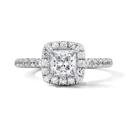 Classic Everlasting 1-1/2 CT. T.W. Princess-Cut Certified Diamond Frame Engagement Ring in 14K White Gold (G/I1)