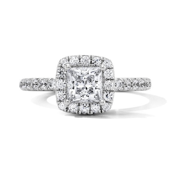 Classic Everlasting 1-1/2 CT. T.w. Princess-Cut Certified Diamond Frame Engagement Ring in 14K White Gold (G/I1)
