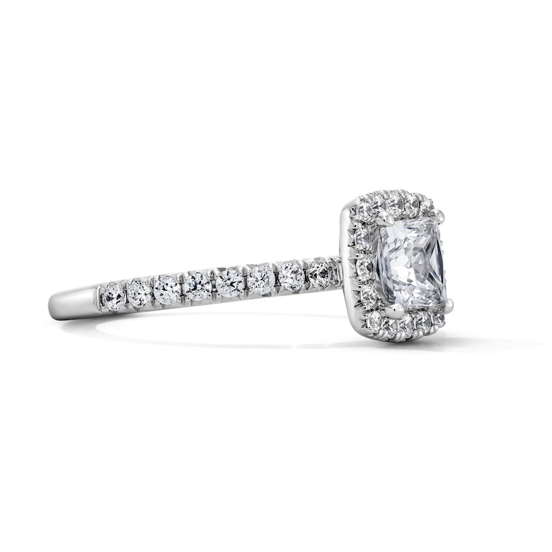 Main Image 4 of Classic Everlasting 1-1/2 CT. T.W. Princess-Cut Certified Diamond Frame Engagement Ring in 14K White Gold (G/I1)