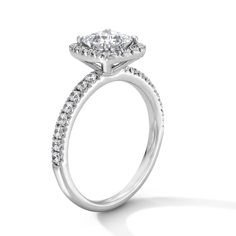 Main Image 5 of Classic Everlasting 1-1/2 CT. T.W. Princess-Cut Certified Diamond Frame Engagement Ring in 14K White Gold (G/I1)