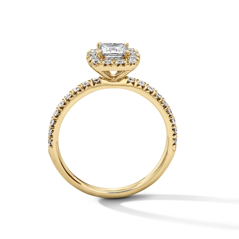 Main Image 3 of Classic Everlasting 1 CT. T.W Princess-Cut Certified Lab-Grown Diamond Frame Engagement Ring in 14K Gold (F/VS2)