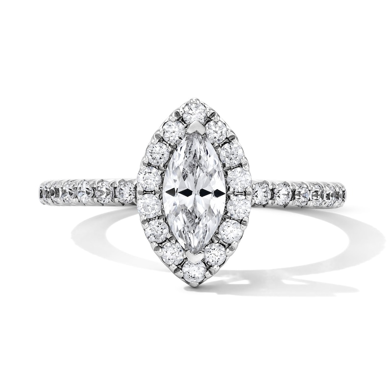 Main Image 1 of Classic Everlasting 1 CT. T.W. Marquise-Cut Certified Lab-Grown Diamond Frame Engagement Ring in 14K White Gold (F/VS2)