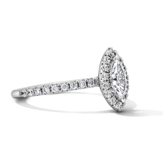 1 CT. T.w. Marquise-Cut Certified Lab-Grown Diamond Halo Engagement Ring in 14K White Gold (F/Vs2)