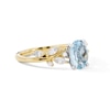 Thumbnail Image 4 of Romantic Vine Oval Aquamarine and 3/8 CT. T.W. Certified Lab-Grown Diamond Engagement Ring in 14K Gold (F/VS2)