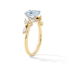 Thumbnail Image 5 of Romantic Vine Oval Aquamarine and 3/8 CT. T.W. Certified Lab-Grown Diamond Engagement Ring in 14K Gold (F/VS2)
