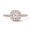 Thumbnail Image 1 of 1 CT. T.W Princess-Cut Certified Lab-Grown Diamond Halo Engagement Ring in 14K Rose Gold (F/VS2)