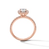 Thumbnail Image 3 of 1 CT. T.W Princess-Cut Certified Lab-Grown Diamond Halo Engagement Ring in 14K Rose Gold (F/VS2)