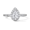 Thumbnail Image 1 of Classic Everlasting 1 CT. T.W. Pear-Shaped Certified Lab-Grown Diamond Frame Engagement Ring in 14K White Gold (F/VS2)