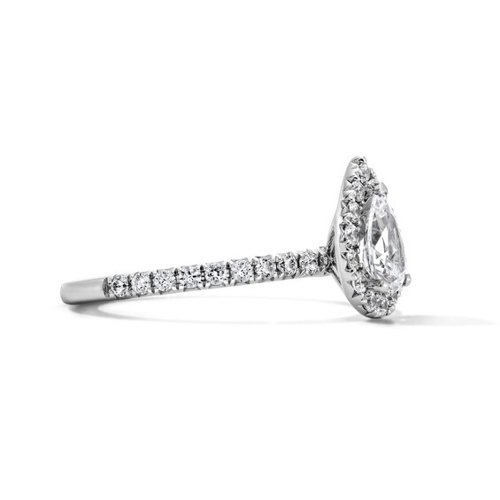 Classic Everlasting 1 CT. T.w. Pear-Shaped Certified Lab-Grown Diamond Frame Engagement Ring in 14K White Gold (F/Vs2)