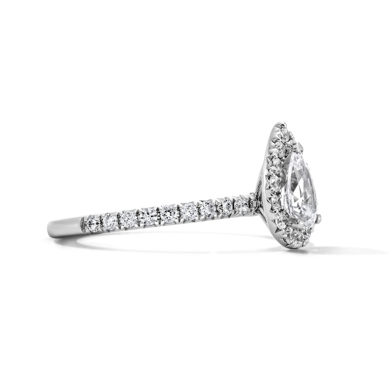 Main Image 4 of Classic Everlasting 1 CT. T.W. Pear-Shaped Certified Lab-Grown Diamond Frame Engagement Ring in 14K White Gold (F/VS2)