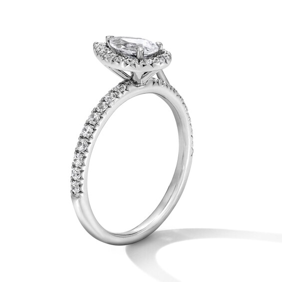Classic Everlasting 1 CT. T.w. Pear-Shaped Certified Lab-Grown Diamond Frame Engagement Ring in 14K White Gold (F/Vs2)
