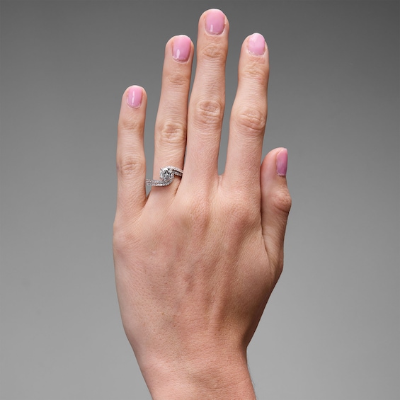 1-1/2 CT. T.w. Certified Lab-Grown Diamond Bypass Bridal Set in 14K White Gold (F/Vs2)