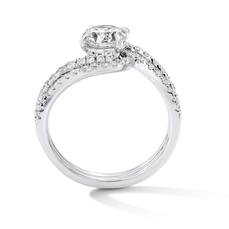Main Image 3 of 1-1/2 CT. T.W. Certified Lab-Grown Diamond Bypass Bridal Set in 14K White Gold (F/VS2)