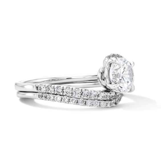 1-1/2 CT. T.w. Certified Lab-Grown Diamond Bypass Bridal Set in 14K White Gold (F/Vs2)