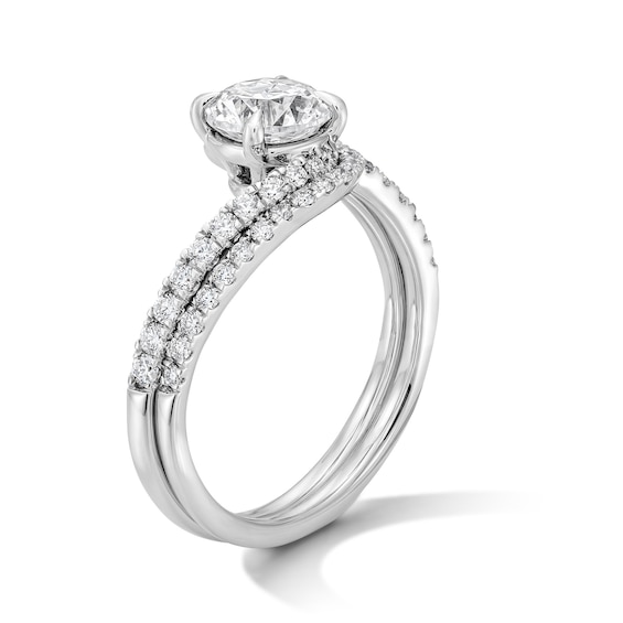 1-1/2 CT. T.w. Certified Lab-Grown Diamond Bypass Bridal Set in 14K White Gold (F/Vs2)