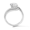 Thumbnail Image 3 of 2-5/8 CT. T.W. Oval Certified Lab-Grown Diamond Bypass Bridal Set in 14K White Gold (F/VS2)