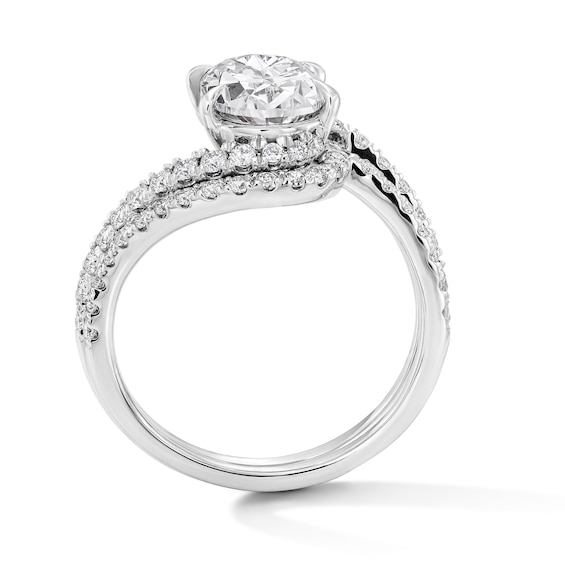 2-5/8 CT. T.w. Oval Certified Lab-Grown Diamond Bypass Bridal Set in 14K White Gold (F/Vs2)