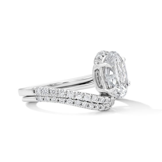 2-5/8 CT. T.w. Oval Certified Lab-Grown Diamond Bypass Bridal Set in 14K White Gold (F/Vs2)