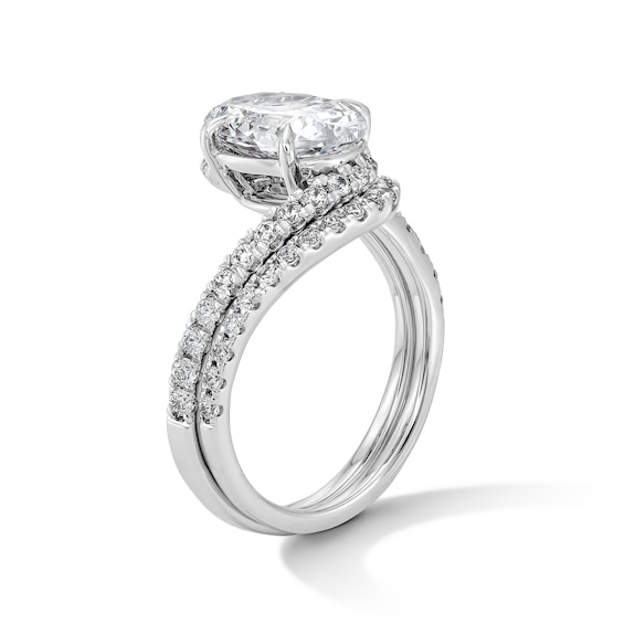 2-5/8 CT. T.w. Oval Certified Lab-Grown Diamond Bypass Bridal Set in 14K White Gold (F/Vs2)