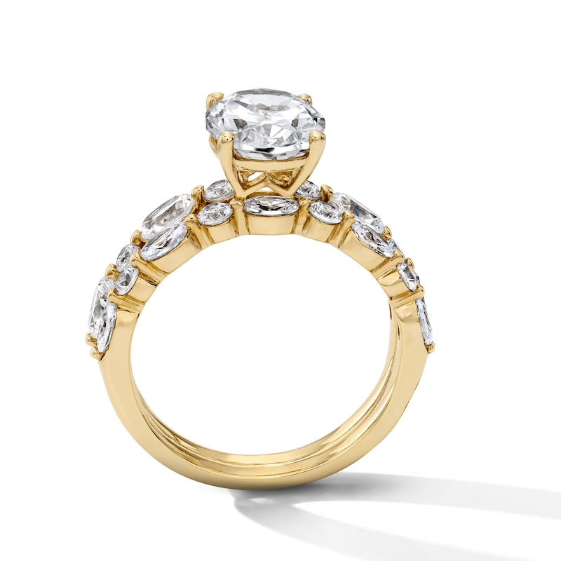 Main Image 3 of 4 CT. T.W. Oval Certified Lab-Grown Diamond Bridal Set in 14K Gold (F/VS2)