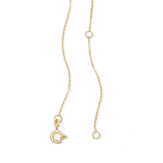 1.0mm Clover Station Cable Chain Necklace in Solid 10K Gold - 22"