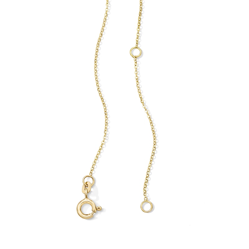 Main Image 3 of 1.0mm Clover Station Cable Chain Necklace in Solid 10K Gold - 22"