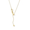 Thumbnail Image 3 of 1.1mm Bar Station Sliding Curb Chain Necklace in Hollow 10K Gold - 20"
