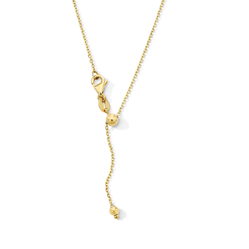 Main Image 3 of 1.1mm Bar Station Sliding Curb Chain Necklace in Hollow 10K Gold - 20"