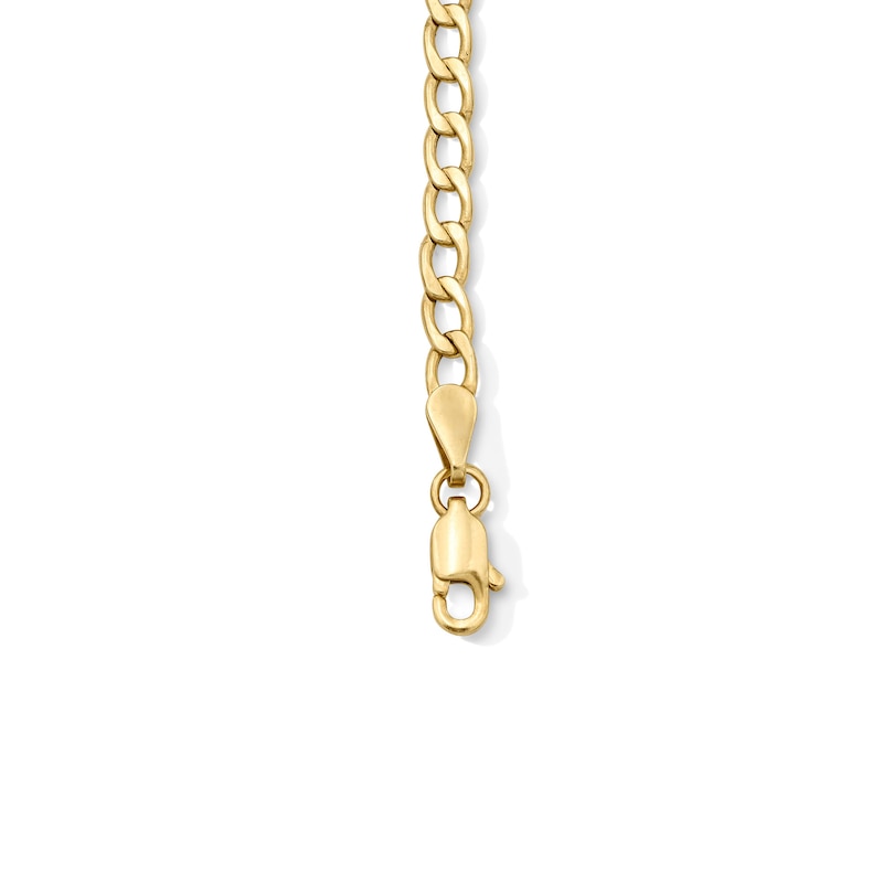 Main Image 3 of 3.2mm Flat Curb Chain Bracelet in Hollow 10K Gold - 7.5"