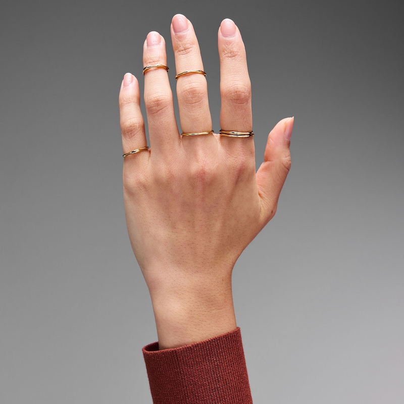 Main Image 2 of Polished Pinky/Midi Wave Ring in Sterling Silver with 18K Gold Plate