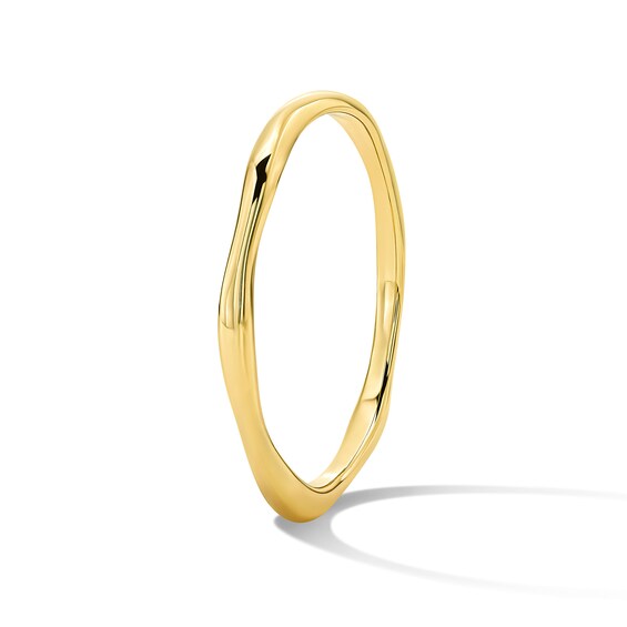Polished Pinky/Midi Wave Ring in Sterling Silver with 18K Gold Plate