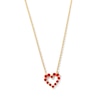 Thumbnail Image 1 of Certified Ruby Heart Outline Necklace in 10K Gold - 19"